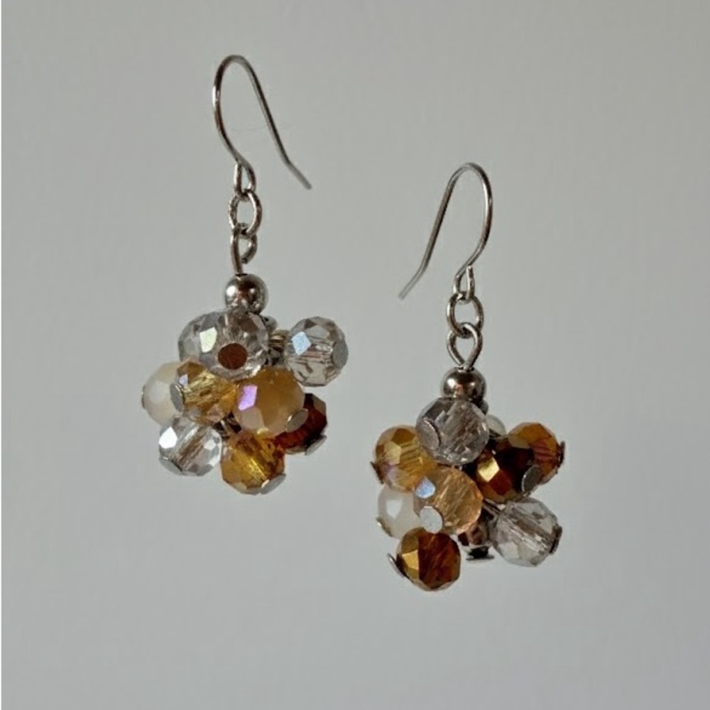 Multicolor Beaded Cluster Earrings